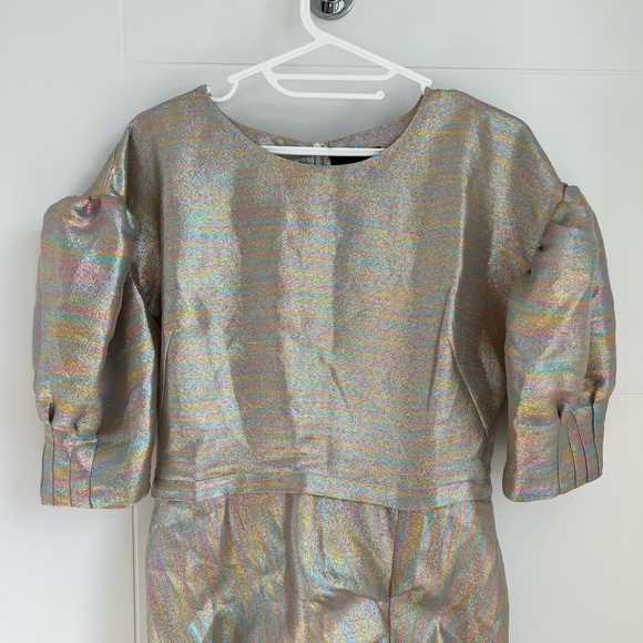 Birgitte Herskind Puff Sleeve, Sparkly Dress, Size US 8 - Picture 3 of 5